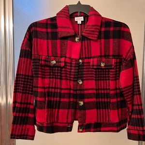 NWT Medium Berlin Buffalo Plaid Red & Black Jacket